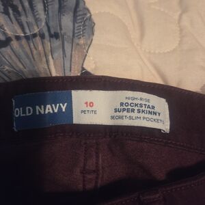 Old Navy Burgundy High-Rise Rockstar Super Skinny Jeans